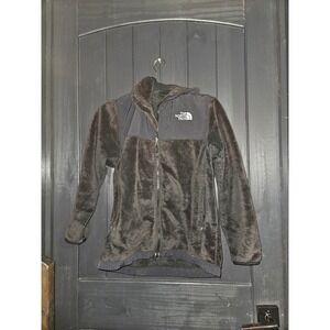 The North Face Kids Fleece Jacket Zip Up Brown Logo Girls Boys Size